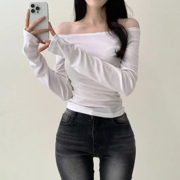 [BUNJANG] Off-Shoulder T-Shirt / 오프숄더 트셔츠