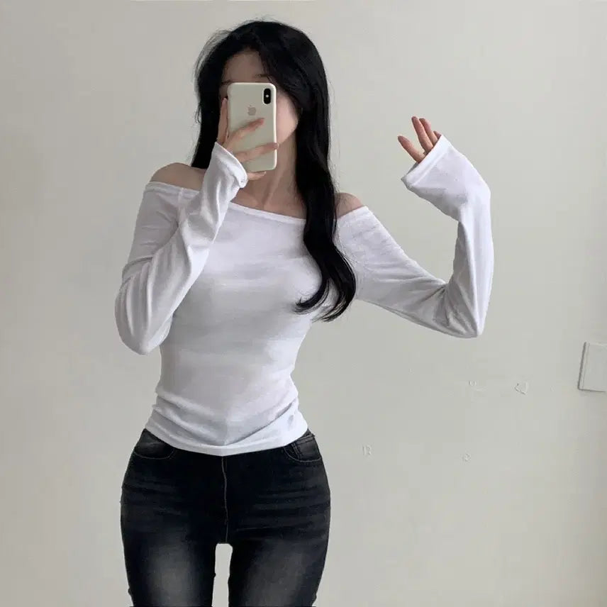 [BUNJANG] Off-Shoulder T-Shirt / 오프숄더 트셔츠
