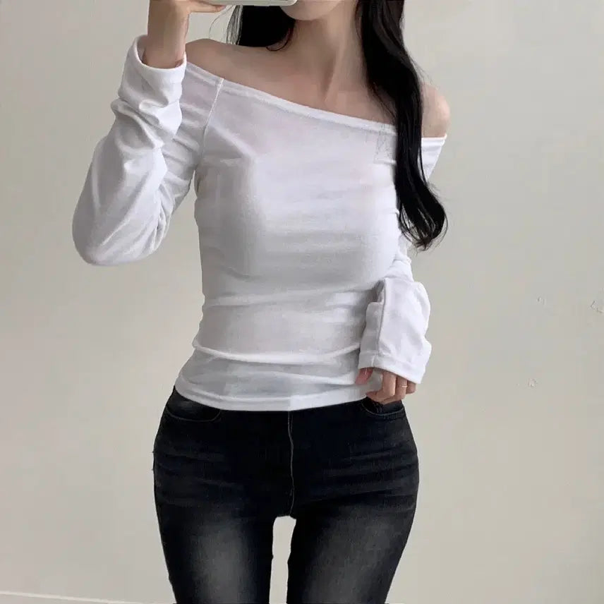 [BUNJANG] Off-Shoulder T-Shirt / 오프숄더 트셔츠