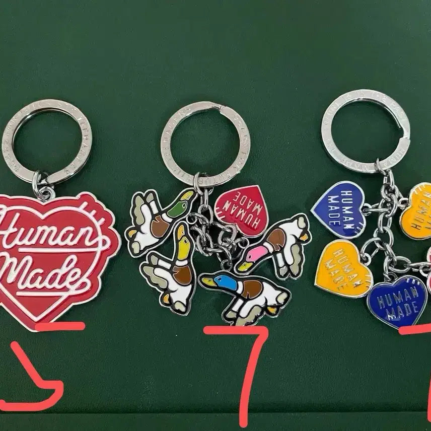 [BUNJANG] Human Made Heart/Duck Keyring Set / 휴먼메이드 하트/오리 키링 세트