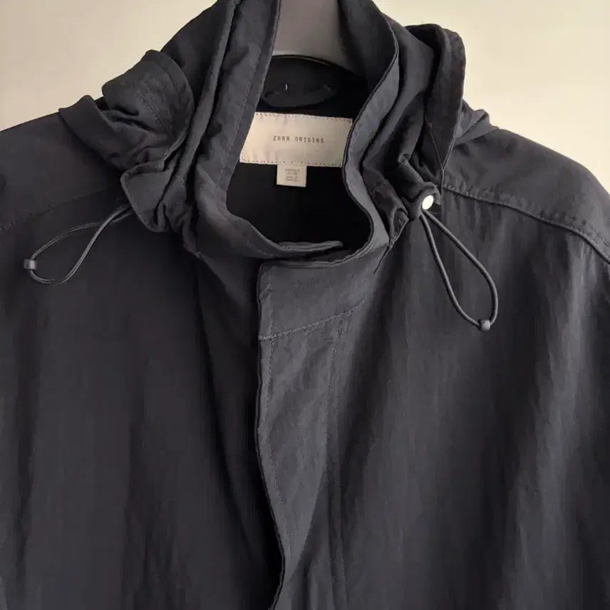 [BUNJANG] ZARA Men's Black Hooded Parka Jacket / [새상품] 자라 남성 블랙 후드 야상 점퍼