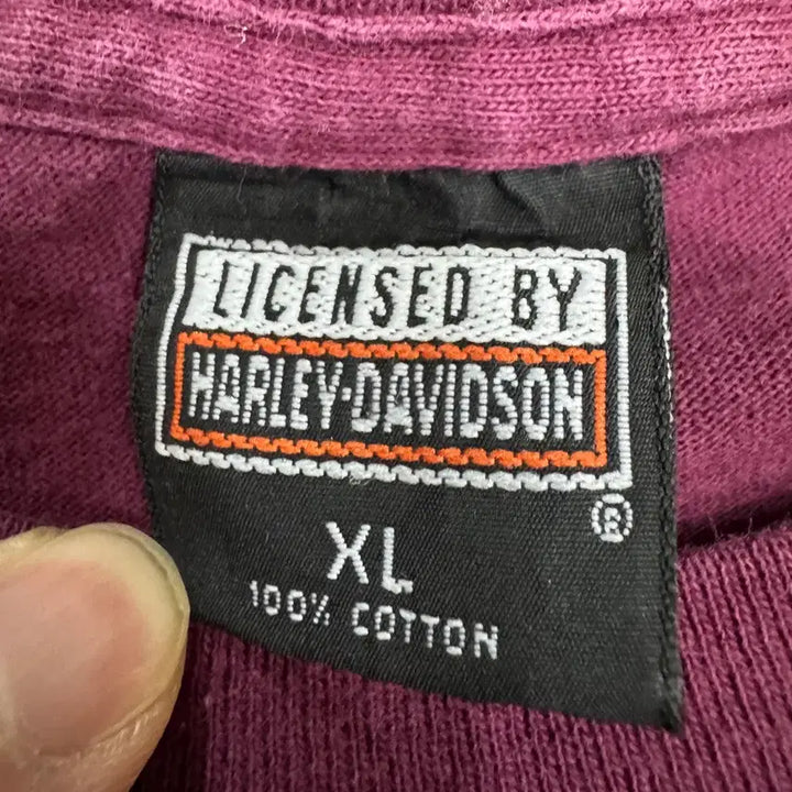 [BUNJANG] Harley Davidson Vintage Brick Print T-shirt / 90s 할리데이비슨 빈티지 벽돌 패턴 프린팅 반팔 티셔츠