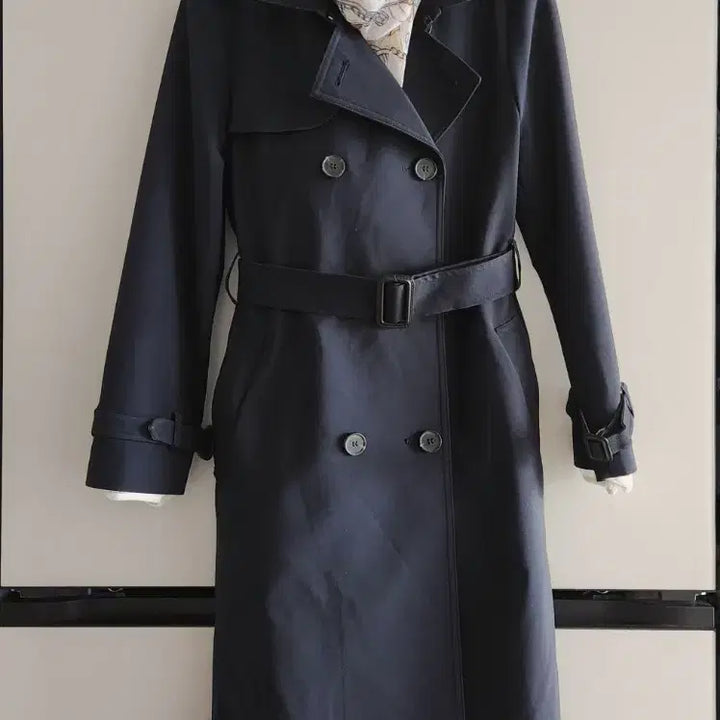[BUNJANG] A+G BASIC Navy Trench Coat (Size 66) / A+G BASIC 네이비 트렌치 코트 66