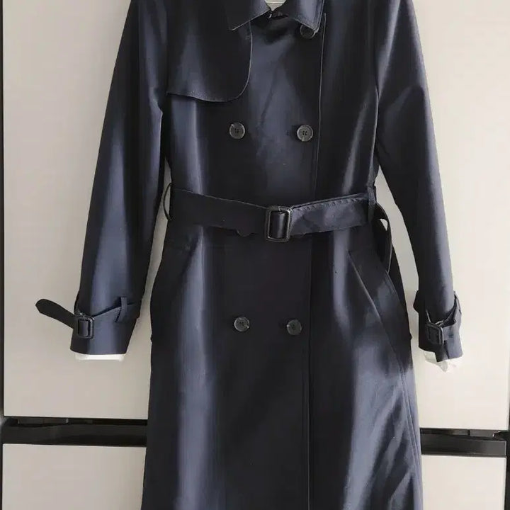 [BUNJANG] A+G BASIC Navy Trench Coat (Size 66) / A+G BASIC 네이비 트렌치 코트 66