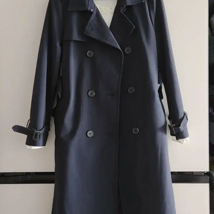 [BUNJANG] A+G BASIC Navy Trench Coat (Size 66) / A+G BASIC 네이비 트렌치 코트 66