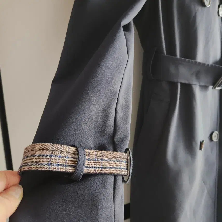 [BUNJANG] A+G BASIC Navy Trench Coat (Size 66) / A+G BASIC 네이비 트렌치 코트 66