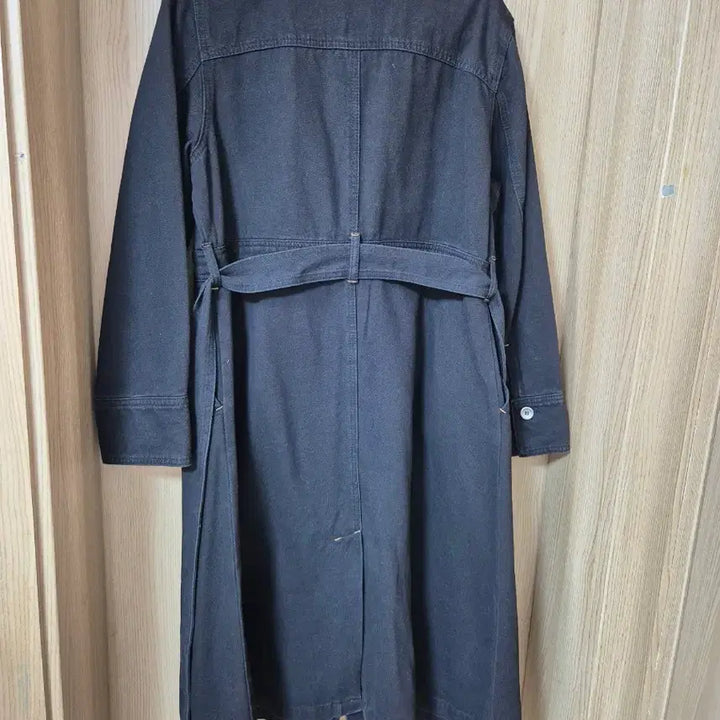 [BUNJANG] Black Denim Long Shirt Jacket / 블랙 데님 롱 셔츠 자켓