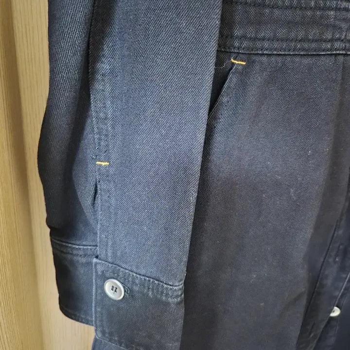 [BUNJANG] Black Denim Long Shirt Jacket / 블랙 데님 롱 셔츠 자켓