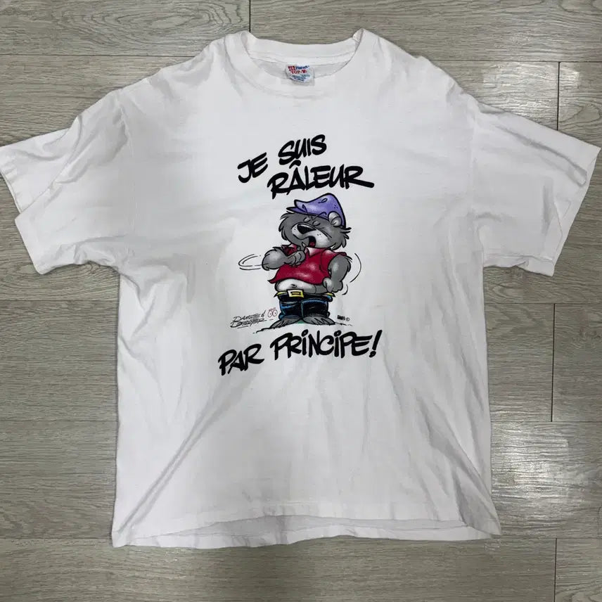 [BUNJANG] Hanes Vintage Character Short Sleeve T-shirt / 헤인즈 빈티지 캐릭터 반팔 티셔츠