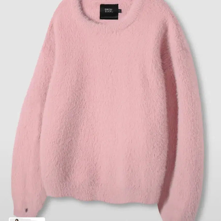[BUNJANG] Dimitri Black Essential Hairy Round Knit - Pink / 디미트리블랙 에센셜 헤어리 라운드 니트_핑크