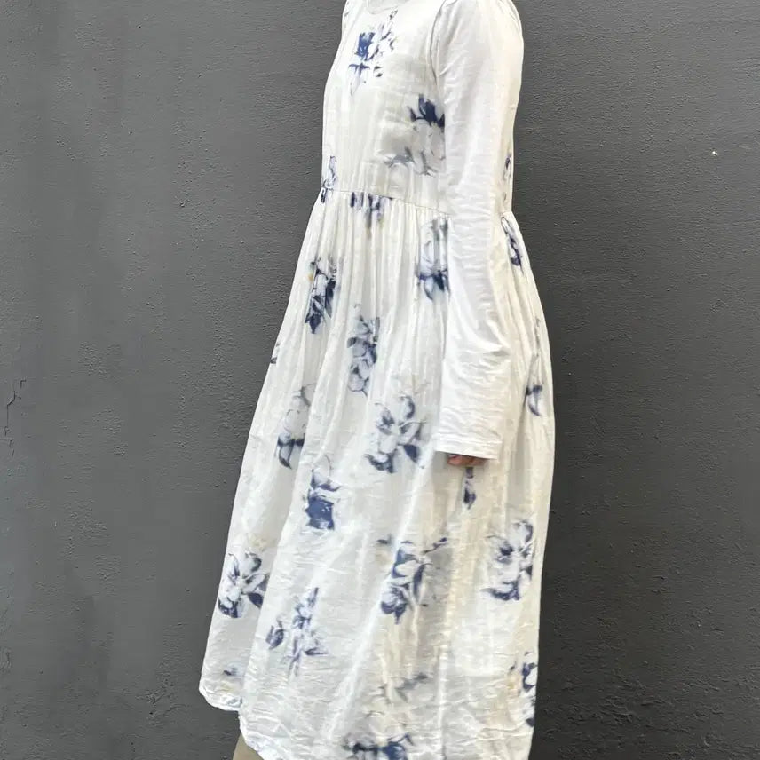 [BUNJANG] Vintage Floral Pattern Long Dress / 일본빈티지 플라워 패턴 롱원피스