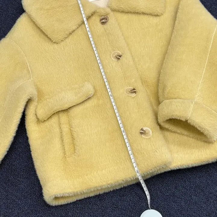 [BUNJANG] Yellow Fur Jacket / [급매새상품] 옐로우 퍼 자켓