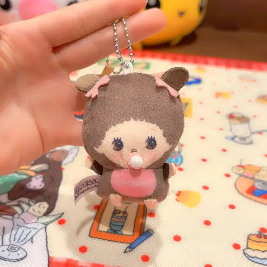 [BUNJANG] Monchhichi Girlfriend Keychain Doll / 몬치치 여자친구 키링 인형