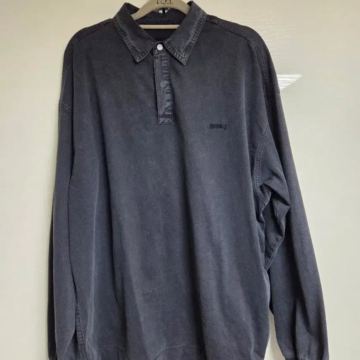 [BUNJANG] Juun.J Dying Polo Long Sleeve Shirt / 준지 다잉 폴로 롱슬리브 블루 S 팝니다.