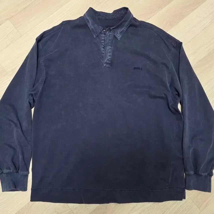 [BUNJANG] Juun.J Dying Polo Long Sleeve Shirt / 준지 다잉 폴로 롱슬리브 블루 S 팝니다.