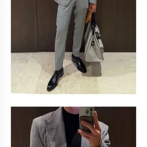 [BUNJANG] Rapinato Houndstooth Suit Set / 라피나토 하운트투스 정장 셋업