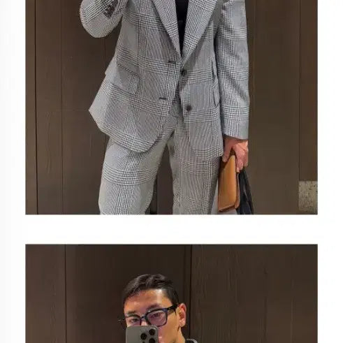 [BUNJANG] Rapinato Houndstooth Suit Set / 라피나토 하운트투스 정장 셋업