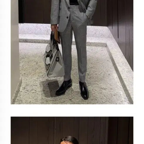 [BUNJANG] Rapinato Houndstooth Suit Set / 라피나토 하운트투스 정장 셋업