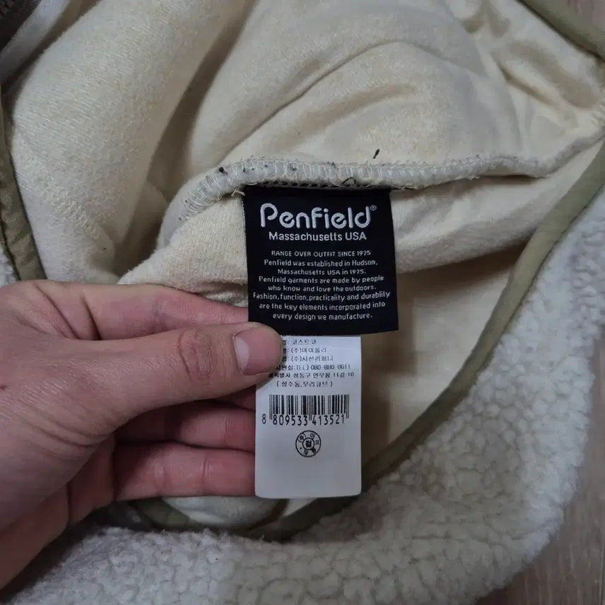 [BUNJANG] Penfield Fleece Jacket - Ivory / 펜필드 양털 뽀글이 후리스 플리스 자켓 L(100)