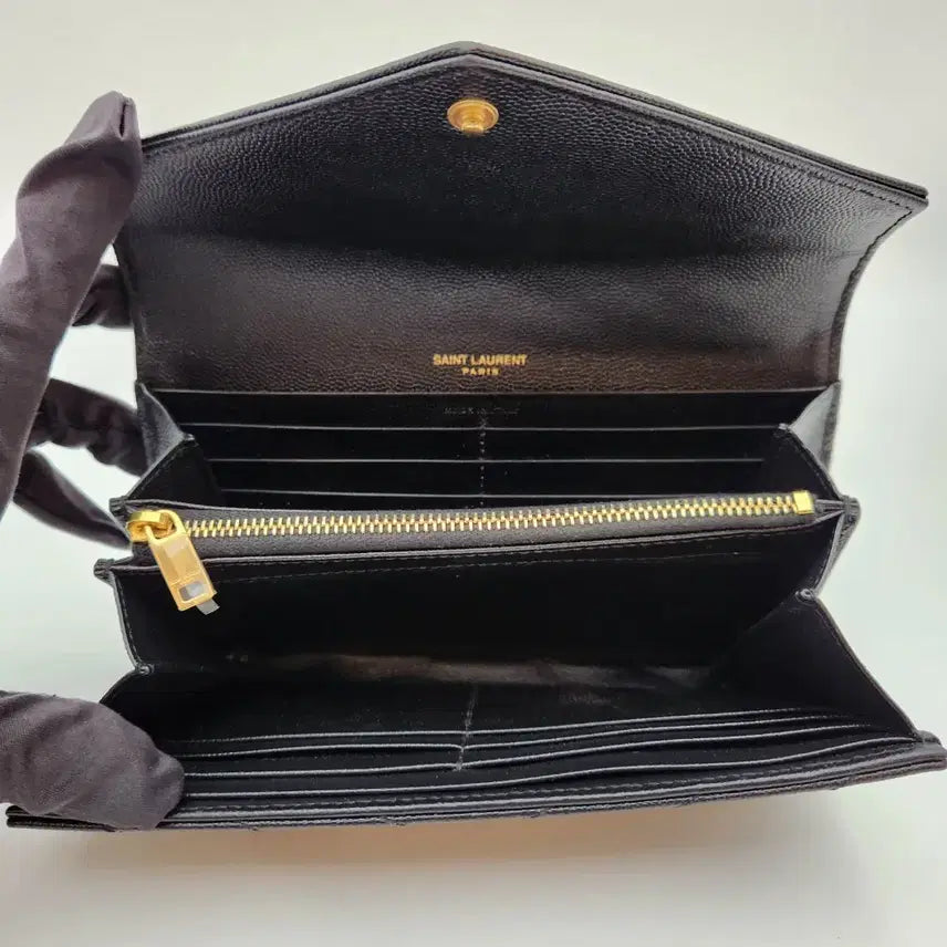 [BUNJANG] Saint Laurent Matelassé Long Wallet / [다올 범어점] 생로랑 마트라세 금장 장지갑(372264) A+