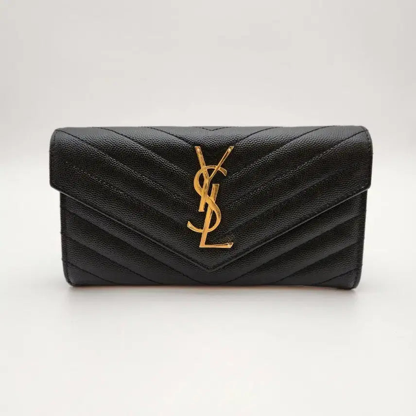 [BUNJANG] Saint Laurent Matelassé Long Wallet / [다올 범어점] 생로랑 마트라세 금장 장지갑(372264) A+