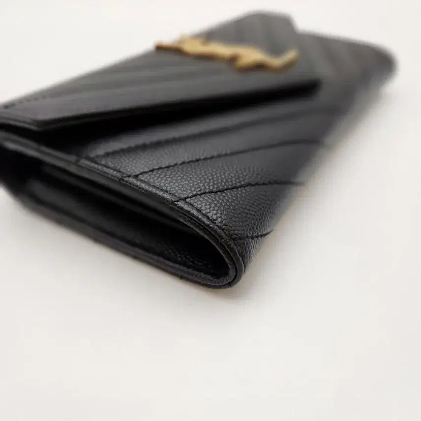[BUNJANG] Saint Laurent Matelassé Long Wallet / [다올 범어점] 생로랑 마트라세 금장 장지갑(372264) A+