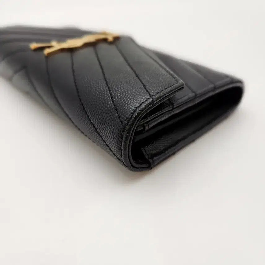 [BUNJANG] Saint Laurent Matelassé Long Wallet / [다올 범어점] 생로랑 마트라세 금장 장지갑(372264) A+