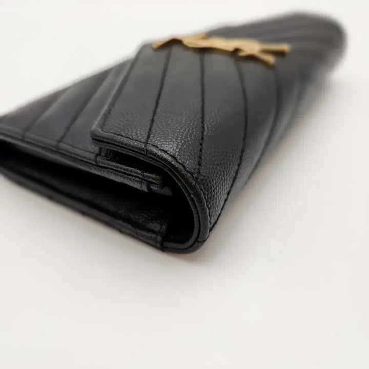 [BUNJANG] Saint Laurent Matelassé Long Wallet / [다올 범어점] 생로랑 마트라세 금장 장지갑(372264) A+