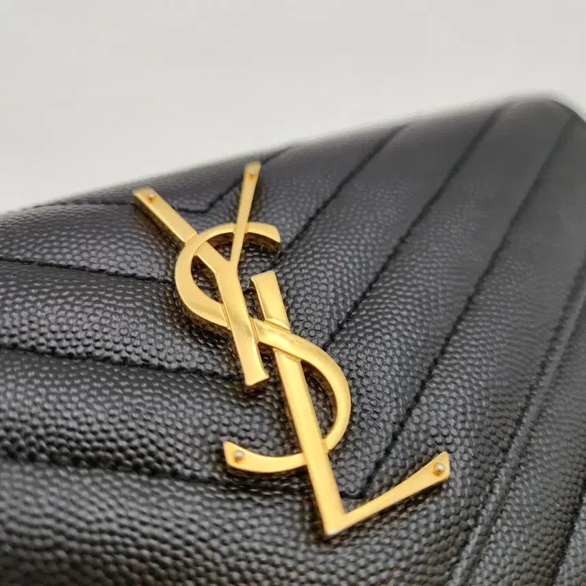 [BUNJANG] Saint Laurent Matelassé Long Wallet / [다올 범어점] 생로랑 마트라세 금장 장지갑(372264) A+