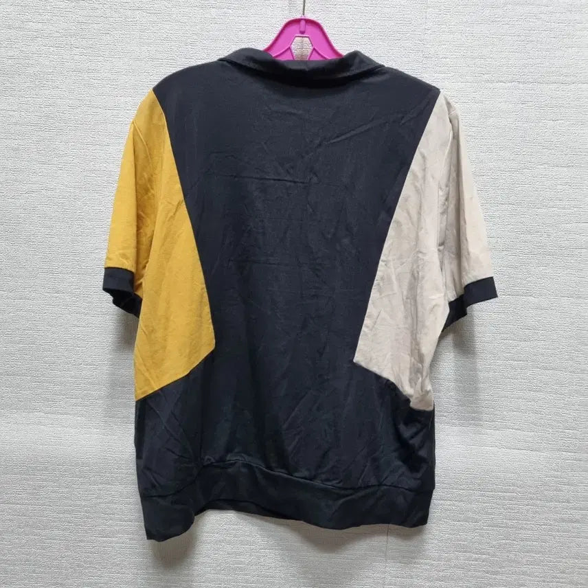 [BUNJANG] La247 Color Block Half-Zip T-shirt / 라247 반집업 반팔 티셔츠