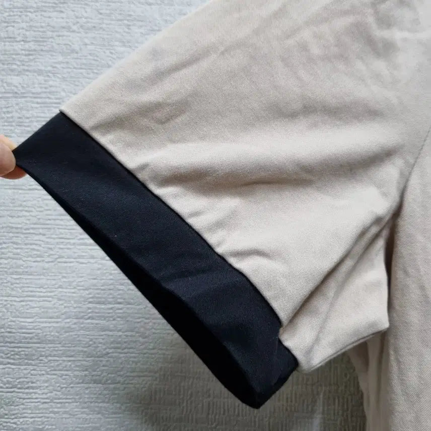 [BUNJANG] La247 Color Block Half-Zip T-shirt / 라247 반집업 반팔 티셔츠