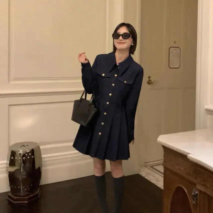 [BUNJANG] Navy Denim Mini Dress / 데님 원피스