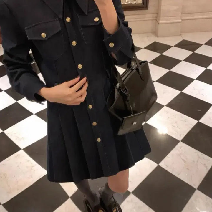 [BUNJANG] Navy Denim Mini Dress / 데님 원피스