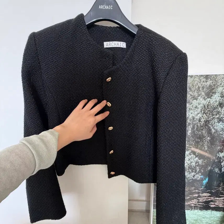 [BUNJANG] Archaic Black Tweed Jacket S / 아르카익 블랙트위드자켓 S