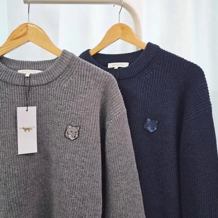 [BUNJANG] Maison Kitsune Fox Patch Knit Sweater / 정품새상품>메종키츠네 폭스 패치 니트 (S~2XL)