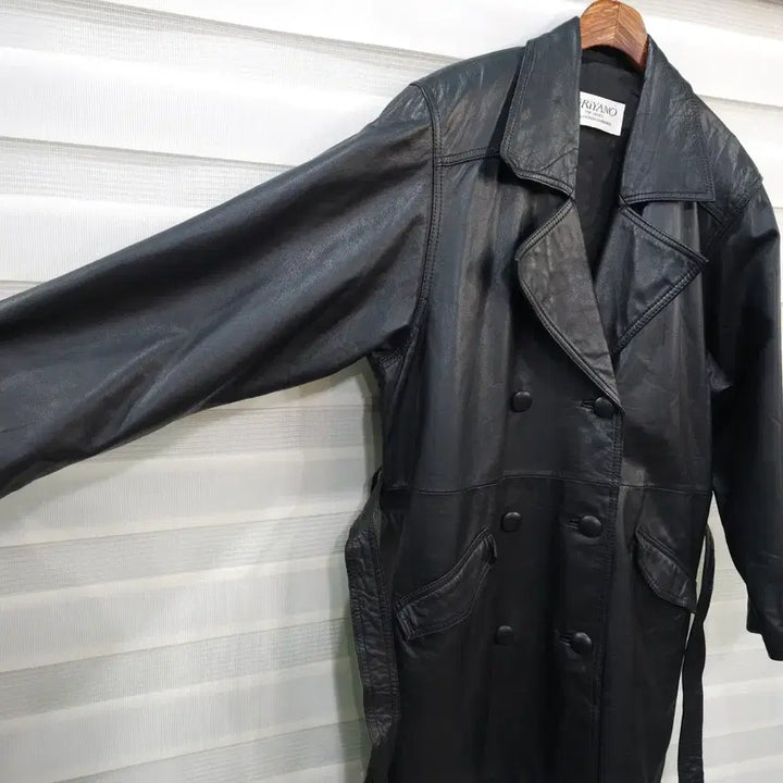 [BUNJANG] RiRiYANO Vintage Leather Trench Coat / RiRiYANO 빈티지 가죽 트렌치 코트- 우먼프리