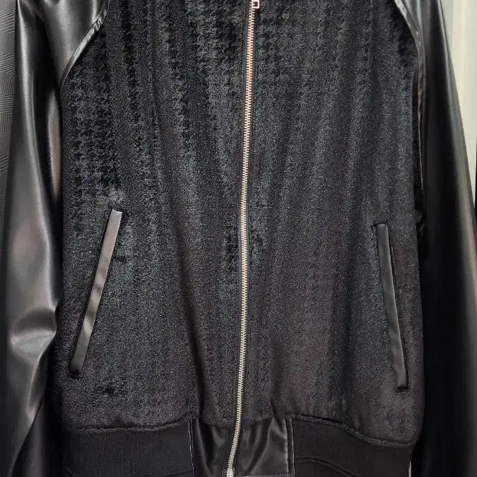 [SOLD OUT] 라피나토 에뚜알 레더 벨벳 블루종 자켓 블랙 52