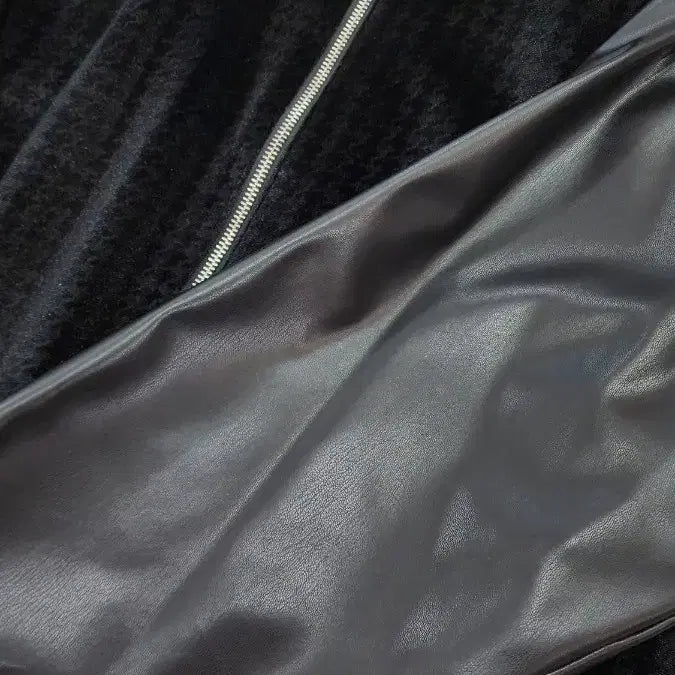 [SOLD OUT] 라피나토 에뚜알 레더 벨벳 블루종 자켓 블랙 52