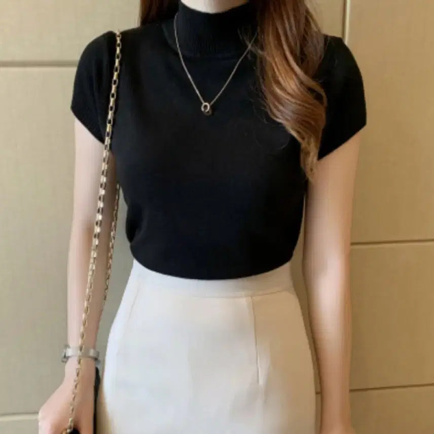 [BUNJANG] Basic Knit Beige/Black Sweater / 반목폴라 니트 베이지, 블랙