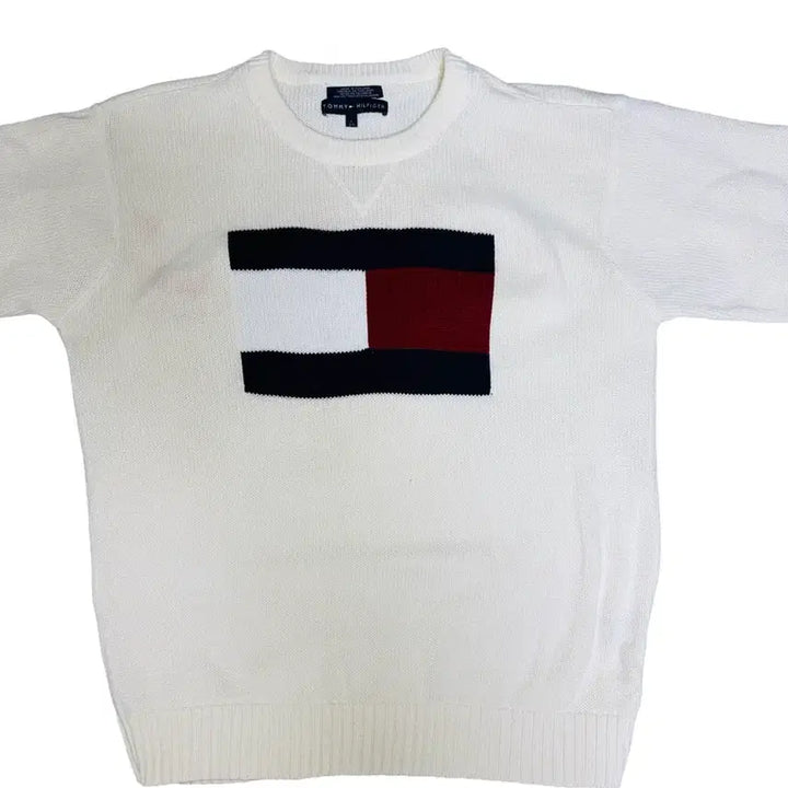 [BUNJANG] Tommy Hilfiger Big Logo Crew Neck Knit Sweater / 빈티지 타미힐피거 tommy hilfiger 빅로고 크루넥 니트 L