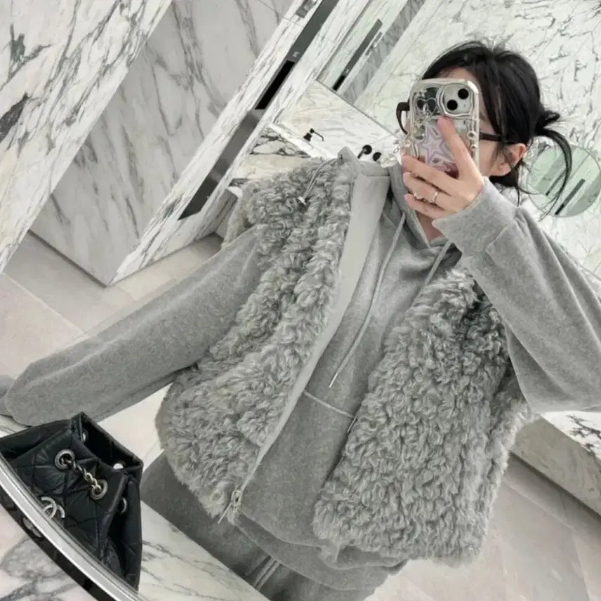 [BUNJANG] Imported Reversible Shearling Padded Vest / 수입의류) 양털 리버시블 패딩조끼