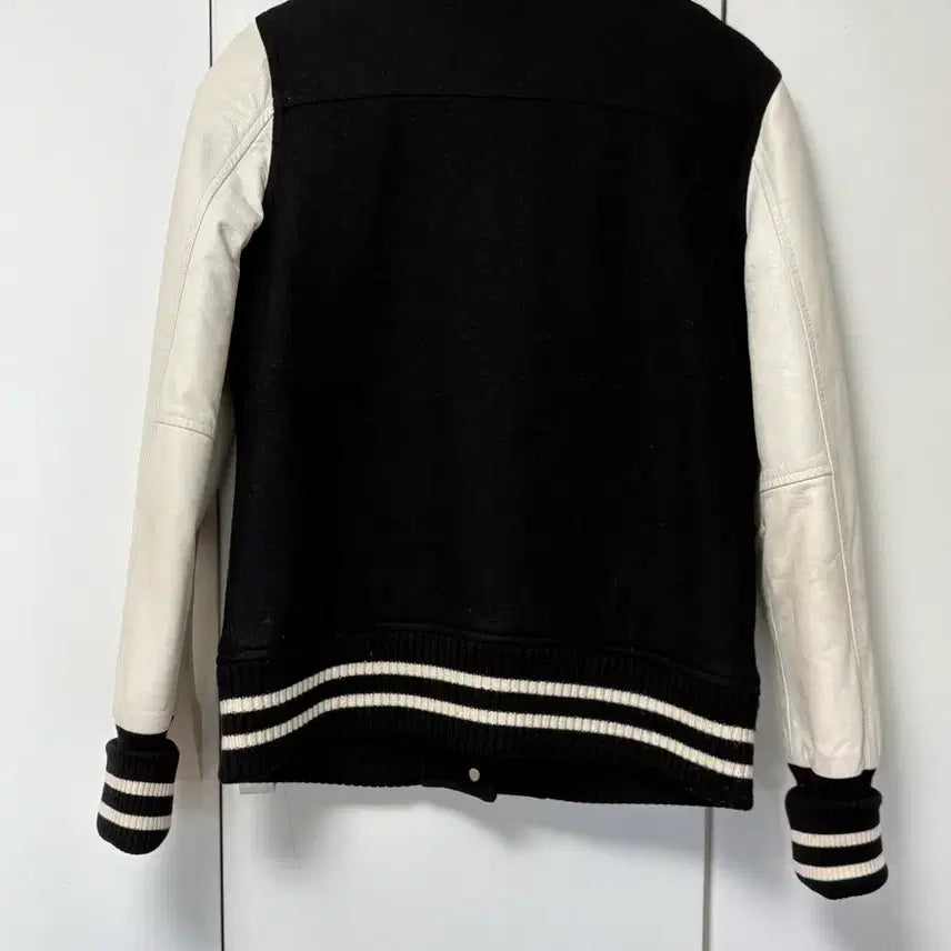 [BUNJANG] Lacoste Leather Varsity Jacket / 라코스테 양가죽배색 바시티자켓