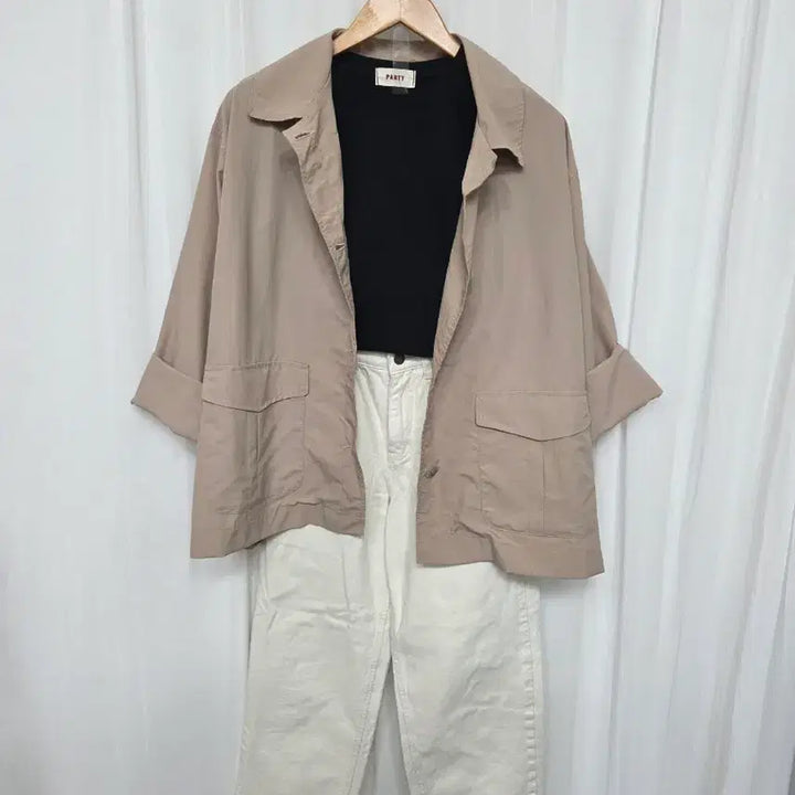 [BUNJANG] Basic Beige Field Jacket / 새)빅사이즈 베이지 야상 자켓 캐주얼 빈티지 데일리 데이트 꾸안꾸 편한