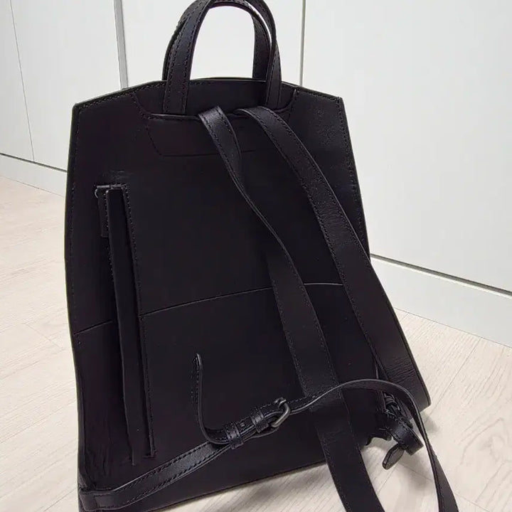 [BUNJANG] Mandarina Duck Black Leather Backpack / 만다리나덕 블랙  백팩