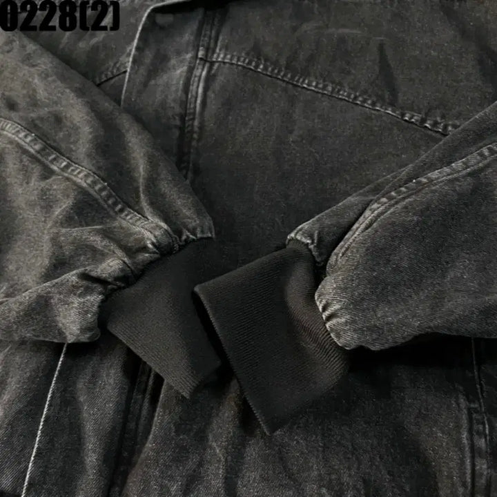 [BUNJANG] NON FLOOR Black Denim Bomber Jacket / NON FLOOR 블랙 데님 봄버 자켓