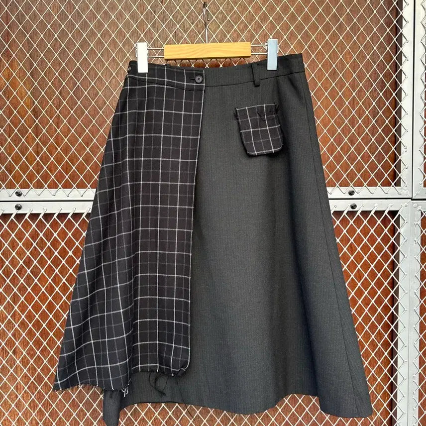 [BUNJANG] ADER Error Vintage Layered Check Flare Skirt M / ADER 아더에러 빈티지 레이어드 체크 플레어 스커트 M
