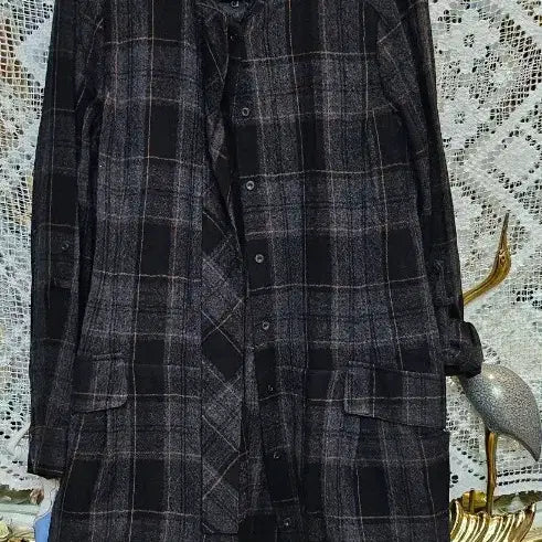 [BUNJANG] Zissen Checkered Shirt Jacket / 지쎈 차이나카라 체크 셔츠형 자켓