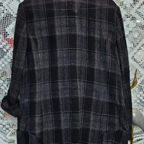 [BUNJANG] Zissen Checkered Shirt Jacket / 지쎈 차이나카라 체크 셔츠형 자켓