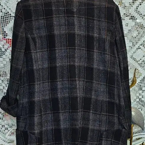 [BUNJANG] Zissen Checkered Shirt Jacket / 지쎈 차이나카라 체크 셔츠형 자켓