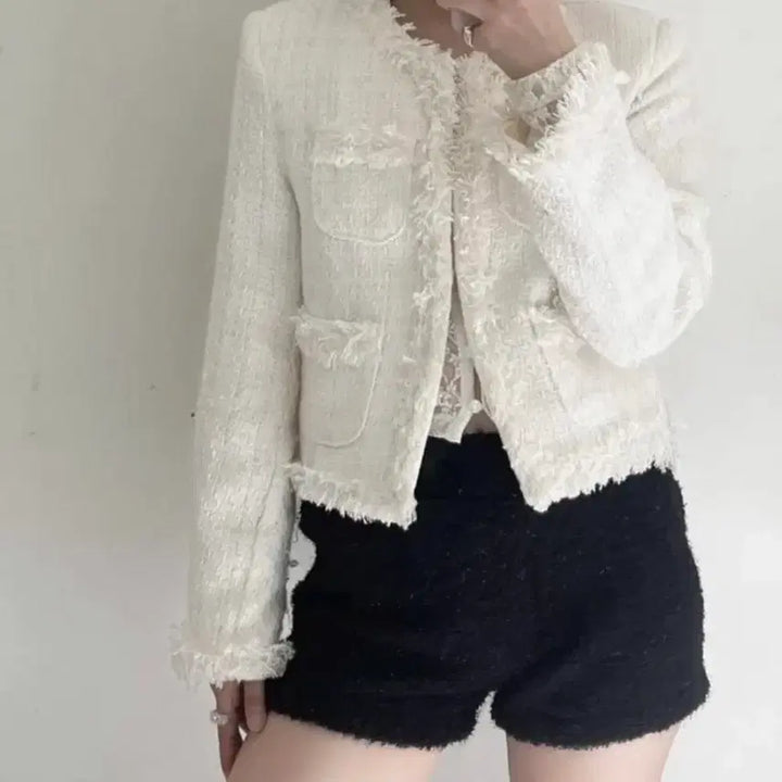 [BUNJANG] Inegi Odor Two-ming Black Tweed Jacket / 이네기 오도어 투밍 bnfrom 블랙 트위드자켓